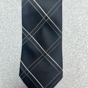 Michael Kors Black and Gray Plaid Tie